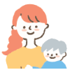 成人女性と子供のイラスト